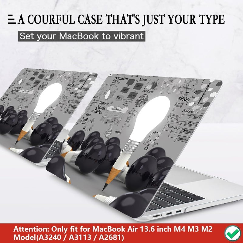 CISSOOK Creative Bulb Hard Shell Case for MacBook Air 13.6 inch M3 A3113 A2681 M2 2025 2024 2022 Release, Plastic Hard Shell Cover with Keyboard Cover for MacBook Air 13.6 M2 M3 2022-2025 - Image 3